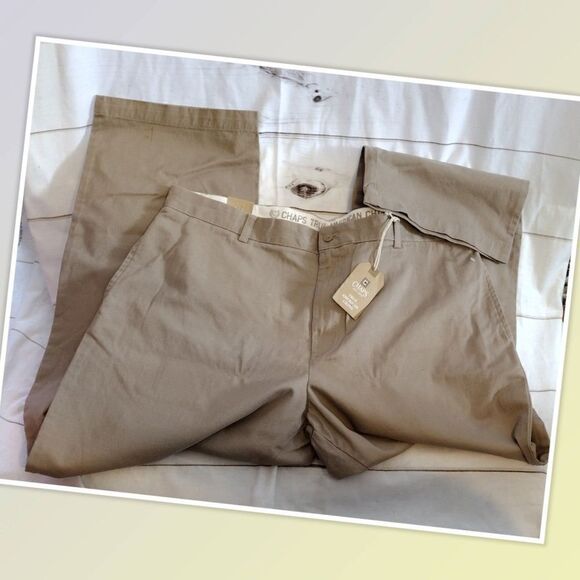 NWT Chaps True American Chino Classic Straight Fit 100% Cotton Size 40/32 - Picture 3 of 5